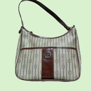 GIANI BERNINI    Shoulder Bag Top Zip  Olive with Brown Trim